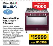 Italian Made Elba Free Standing Gas/Electric 5 Burner