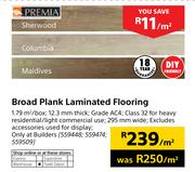 Premia Broad Plank Laminated Flooring-Per Sqm