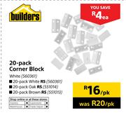 Builders 20 Pack Corner Block Brown-Per Pack