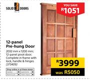 Solid Doors 12-Panel Pre-Hung Door 2032mm x 1200mm 