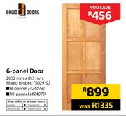 Solid Doors 6-Panel Door 2032mm x 813mm Mixed Timber