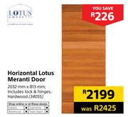Lotus Horizontal Lotus Meranti Door 2032mm x 813mm