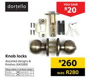 Dortello Knob Locks Assorted Designs & Finishes