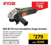 Ryobi 650W 115mm Handyline Angle Grinder HS-650