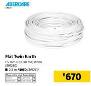 Aberdare Flat Twin Earth 1.5mm x 100m Roll White