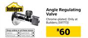 Builders Angle Regulating Valve Chrome-Plated