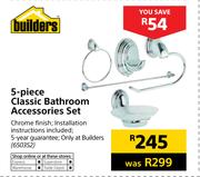 Builders 5 Piece Classic Bathroom Accessories Set