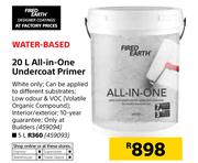 Fired Earth 20Ltr All In One Undercoat Primer Water Based