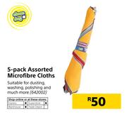 Clean Day 5 Pack Assorted Microfibre Cloths