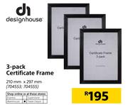 Design House 3 Pack Certificate Frame-210mm x 297mm