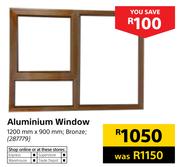 Aluminium Window 1200mm x 900mm Bronze