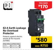 Cbi 63 A Earth Leakage No Overload Protector