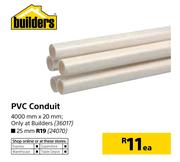 Builders PVC Conduit 4000mm x 25mm-Each