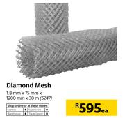 Diamond Mesh 1.8mm x 75mm x 1200mm x 30m-Each