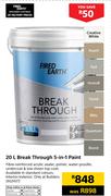 Fired Earth 20Ltr Break Through 5 In 1 Paint