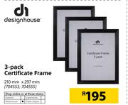 Design House 3 Pack Certificate Frame-210mm x 297mm