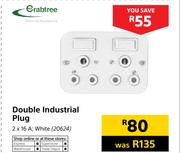 Crabtree Double Industrial Plug 2 x 16A White