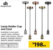 Design House Lamp Holder Cup & Cord-Each