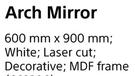 Design House Arch Mirror-600mm x 900mm Each