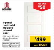 Doortec 4 Panel Horizontal Moulded Internal Door-2032mm x 813mm x 40mm