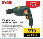 Ryobi 500 Watts Impact Drill - 10mm Keyless Chuck @ Best Price