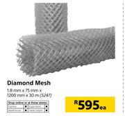 Diamond Mesh-1.8mm x 75mm x 1200mm x 30m Each