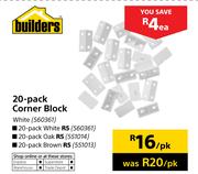 Builders 20 Pack Corner Block White-Per Pack