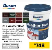 Duram 20Ltr Green & White Weather Roof