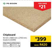 PG Bison Chipboard 16mm x 1830mm x 2750mm Grade A