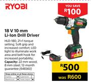 Ryobi 18V 10mm Li-Ion Drill Driver HLD-180