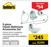 Builders 5-Piece Classic Bathroom Accessories Set