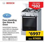 Bosch 600mm Stainless Steel Free-Standing Gas Stove & Oven HGA223326Z