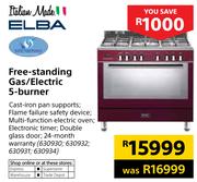 Elba 5-Burner Free-Standing Gas/Electric 