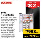 Goldair 500L 4-Door Fridge-Each