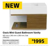 Oasis Mini Guest Bathroom Vanity Oak-435mm x 245mm x 290mm