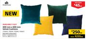 Design House 600mm x 600mm Velvet Cushions Each