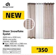 Design House Sheer Snowflake Eyelet-2600mm x 2230mm