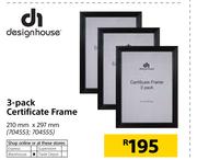 Design House 3 Pack Certificate Frame-210mm x 297mm