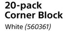 Builders 20 Pack Corner Block White-Per Pack