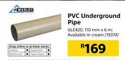 Marley PVC Underground Pipe ULE420-110mm x 6m