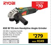 Ryobi 650W 115mm Handyline Angle Grinder HS-650