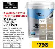 Fired Earth 20Ltr Break Through 5-In-1 Paint