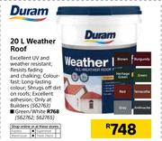 Duram 20Ltr Weather Roof (Green/White)