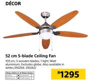Decor 52cm 5-Blade Ceiling Fan
