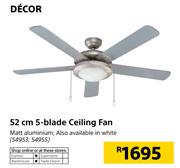 Decor 52cm 5-Blade Ceiling Fan