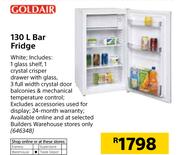 Goldair 130Ltr Bar Fridge
