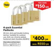 Yale 4-Pack Essential Padlocks