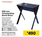 Megamaster 600mm Freestanding Barrel Braai