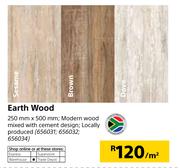 Earth Wood 250mmX500mm-Per Sqm