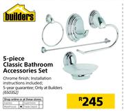 Builders 5-Piece Classic Bathroom Accessories Set